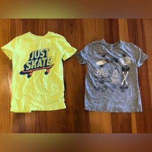 Two t-shirts size 6, skateboard motif